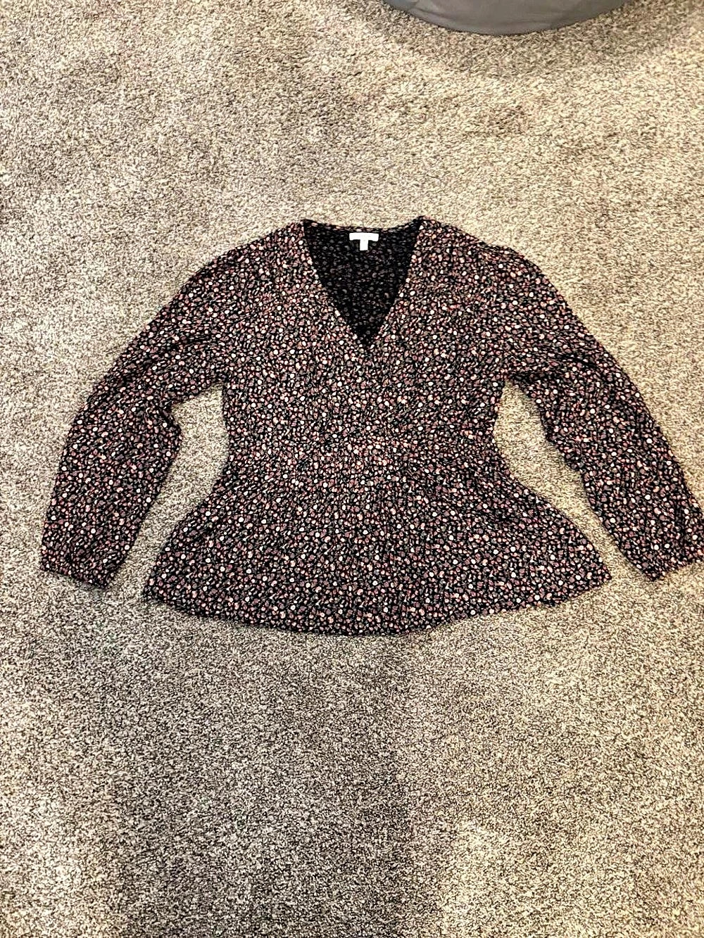 floral babydoll blouse with small floral print